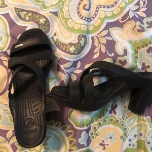 Crocs black heels size 6